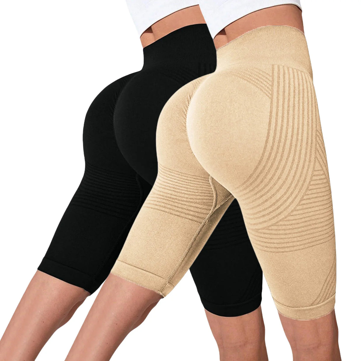 Seamless Hip-Lifting Yoga Shorts 2-Pack
