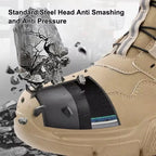 Rotating-Button Steel-Toe Work Boots