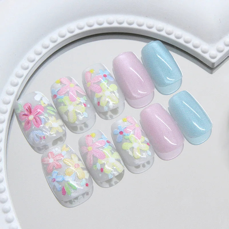set Medium long fake nails