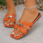 Concise PU Summer Slippers