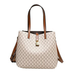 Letter Print Leather Crossbody Bag
