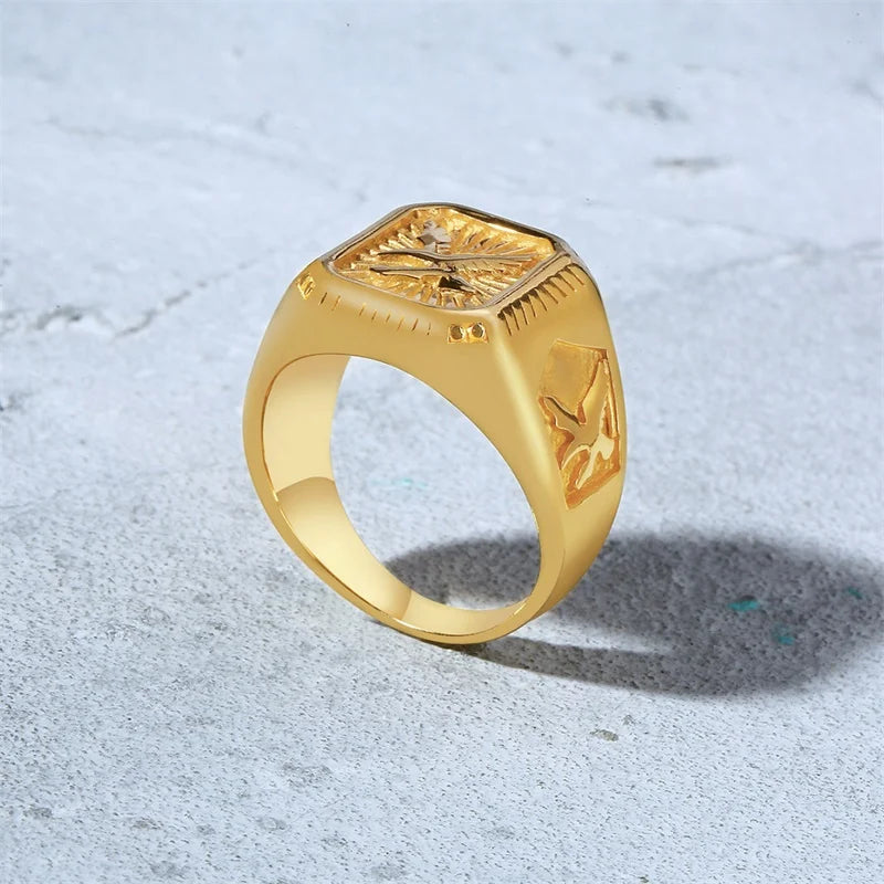 Mprainbow Bald Eagle Ring