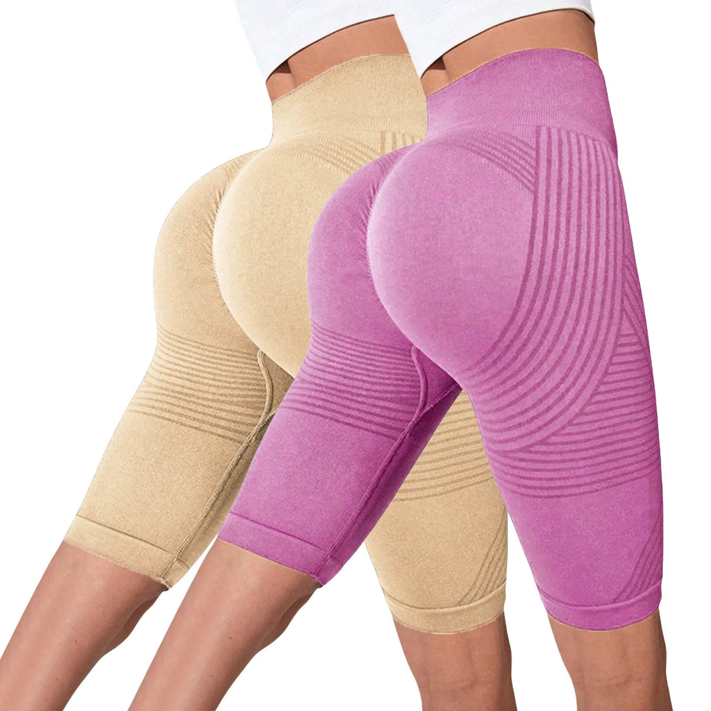 Seamless Hip-Lifting Yoga Shorts 2-Pack