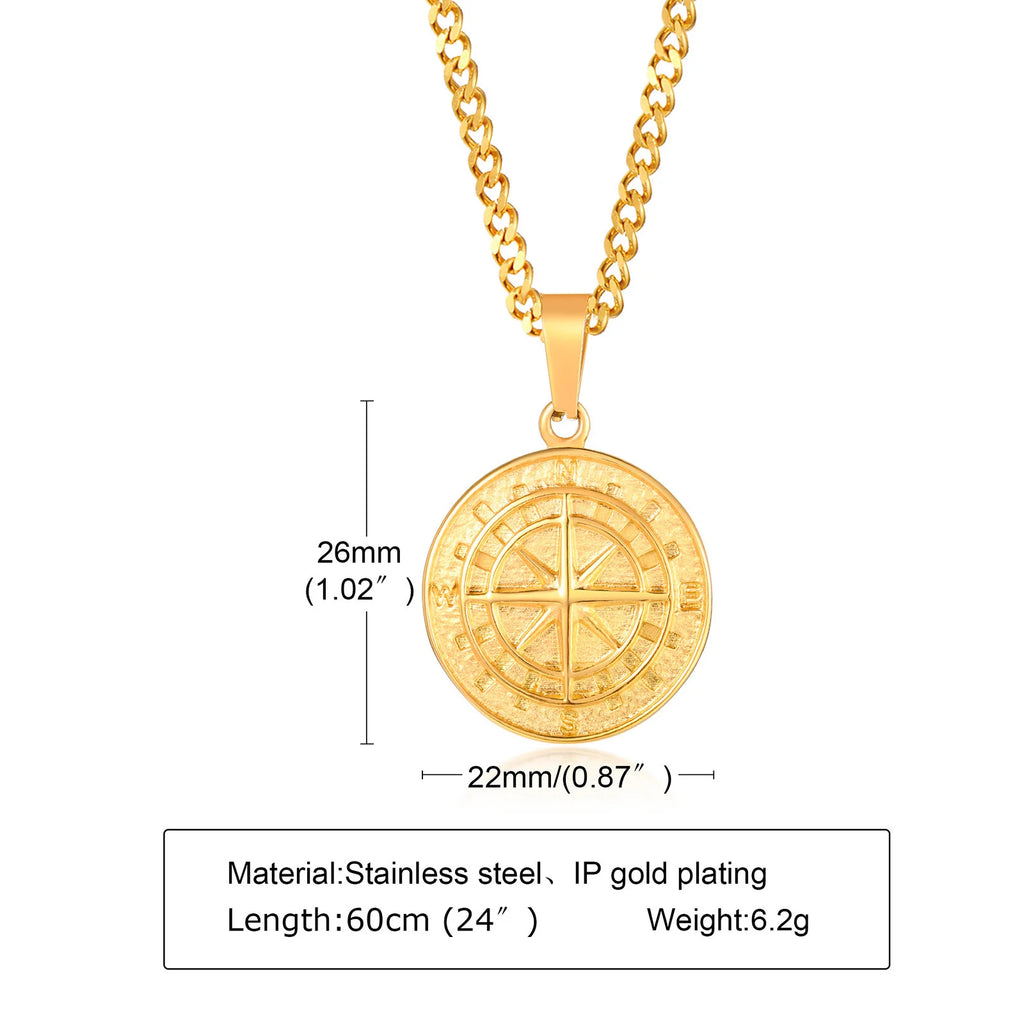 Mprainbow Viking Compass Necklace