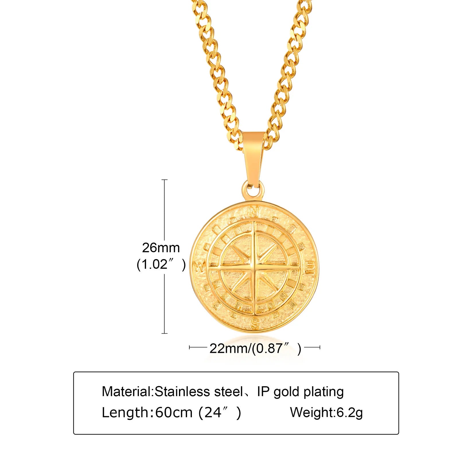 Mprainbow Viking Compass Necklace