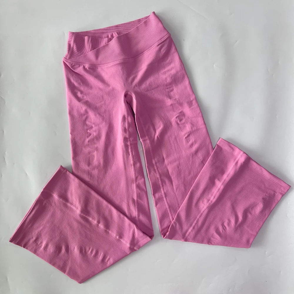 Crossover V-Waist Flared Leggings