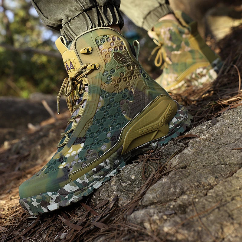 Orange Leather Motorcycle Combat Boots