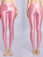 Bessmini Shiny High-Cut Pencil Leggings