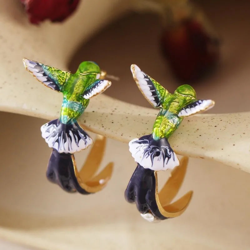 Chic Hummingbird Drop Earrings