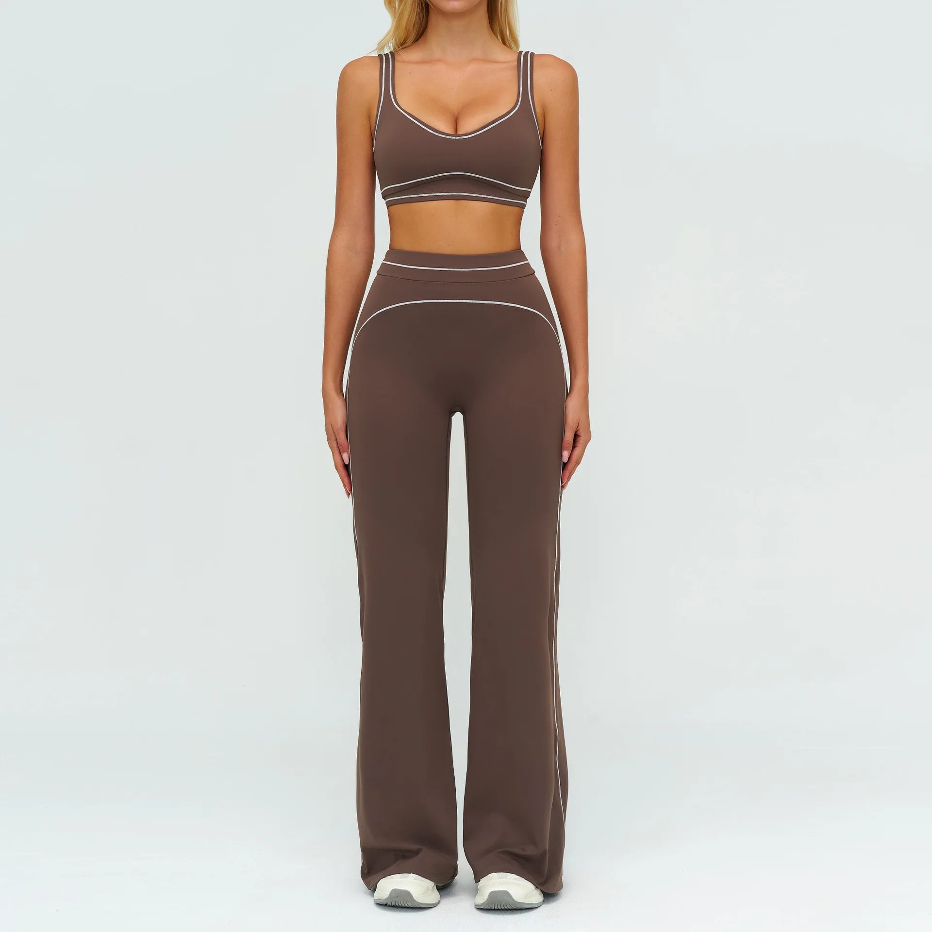 Knit Construction Sleeveless True-To-Size Fit Two-Piece Yoga Set