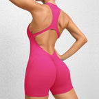 Nylon Patchwork Long Sleeve True-To-Size Fit Sports Jumpsuit