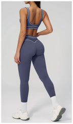 Knit Construction Sleeveless True-To-Size Fit Two-Piece Yoga Set