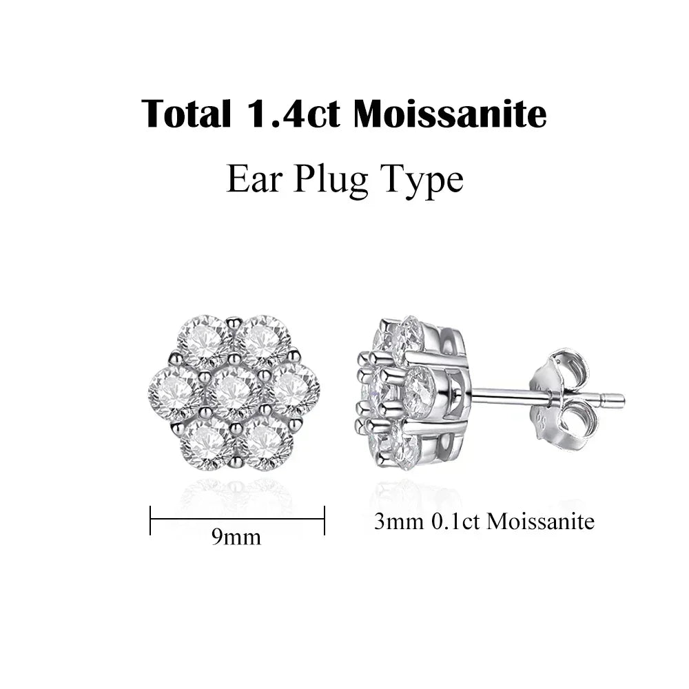 Flower Cluster Moissanite Earrings