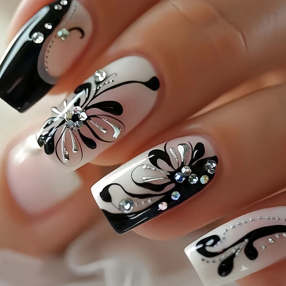 Gothic False Nails Dark Red