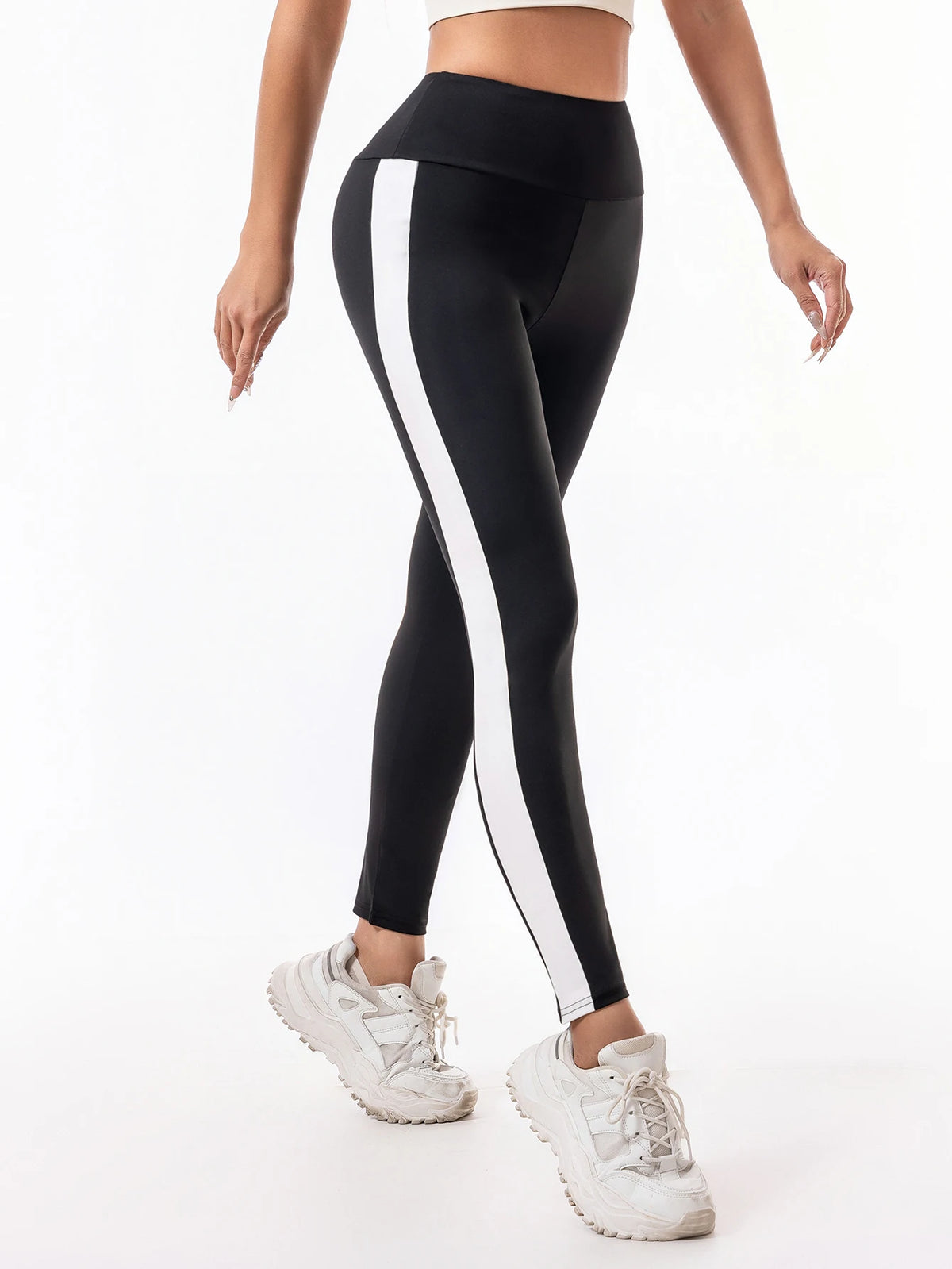 Elastic Letter Print Hip-Lift Leggings