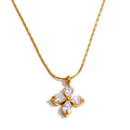 Flower Zircon Pendant Necklace