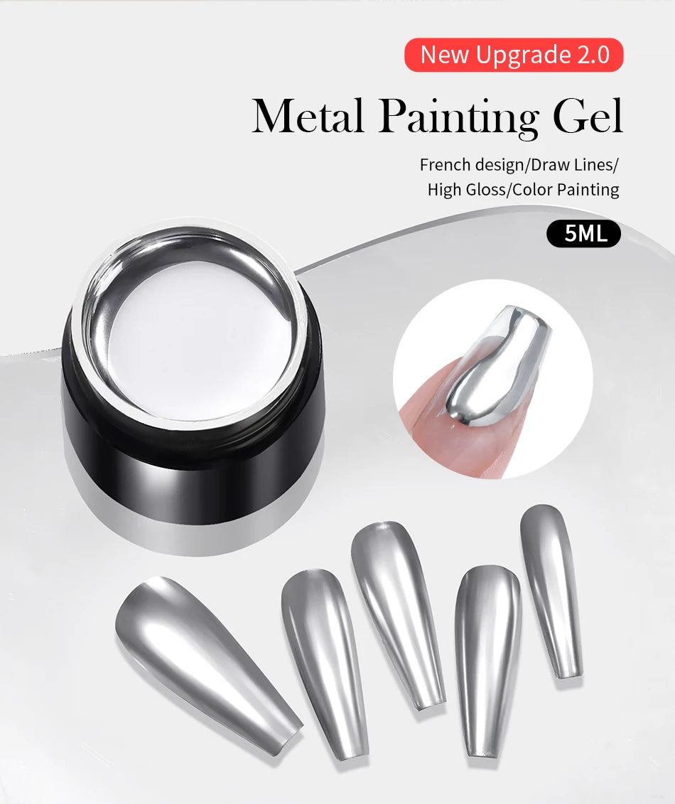 BORN PRETTY Silver Metal Effect