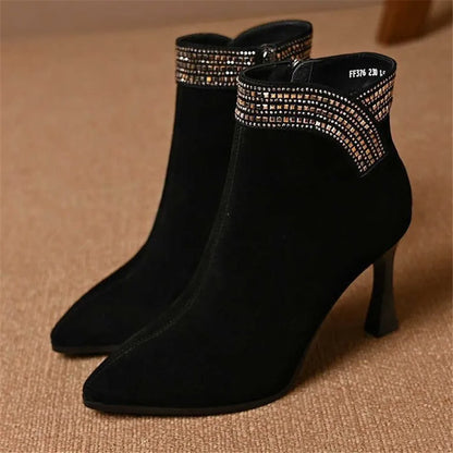 Rhinestone Ankle Boots