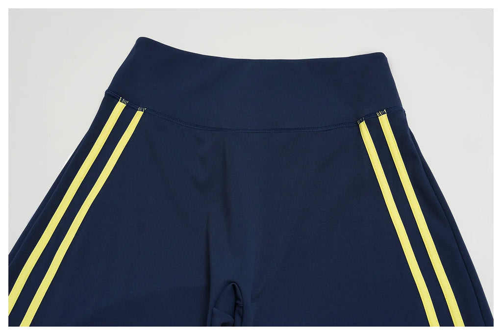 Nylon Striped Sleeveless True-To-Size Fit Two-Piece Yoga Set