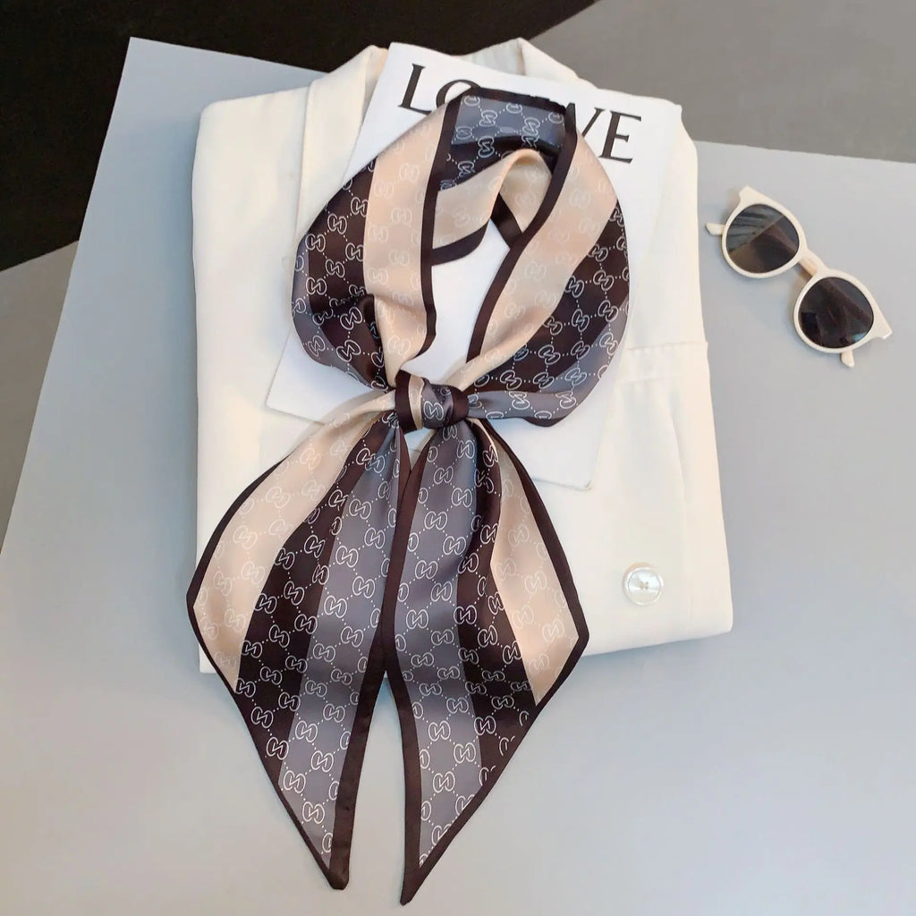 Horse Pattern Long Silk Scarf
