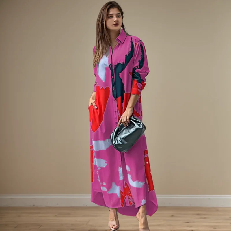 Elegant Printed Long Dress