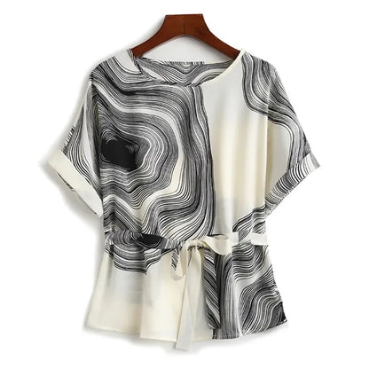 Vortex Striped Design Women Shirt