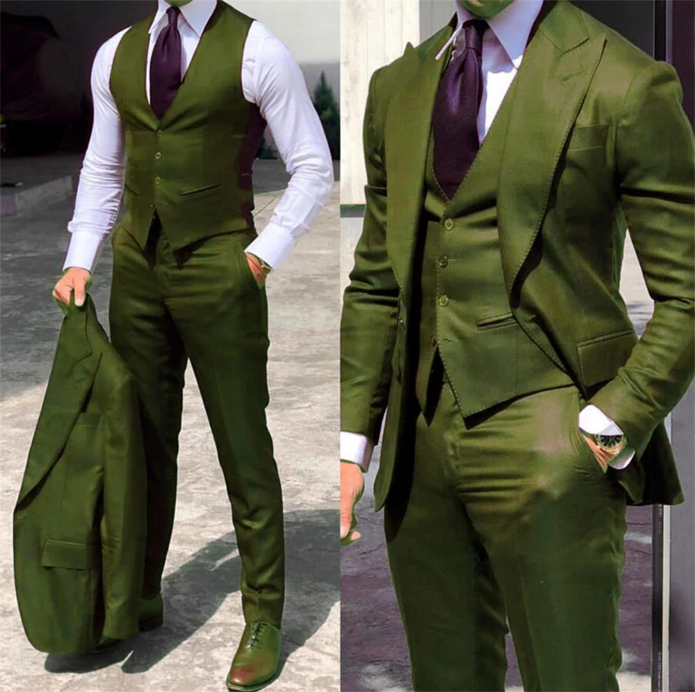 Solid Formal Single-Breasted Suit Set