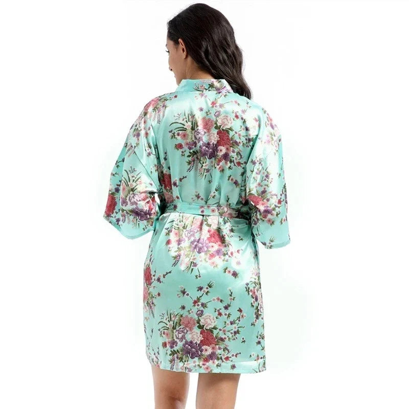 Daffodil Floral Kimono Bathrobe
