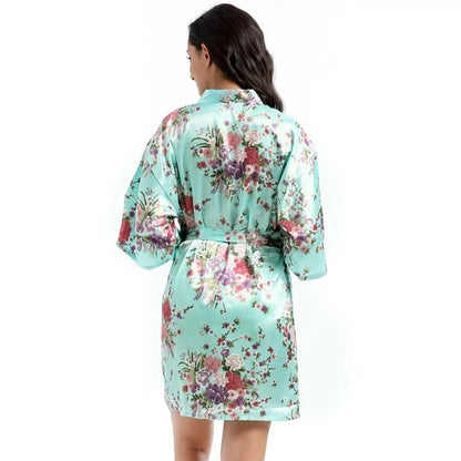 Daffodil Floral Kimono Bathrobe