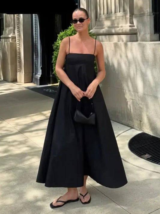 Black Backless Long Dress