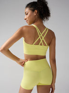 Essential Solid Sleeveless True-To-Size Fit Two-Piece Yoga Set