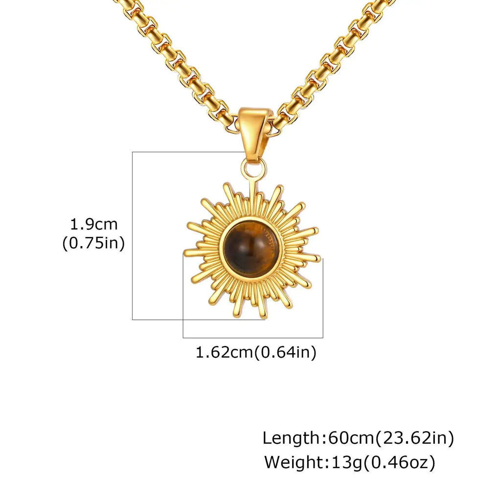 Vnox Sunflower Pendant Necklace