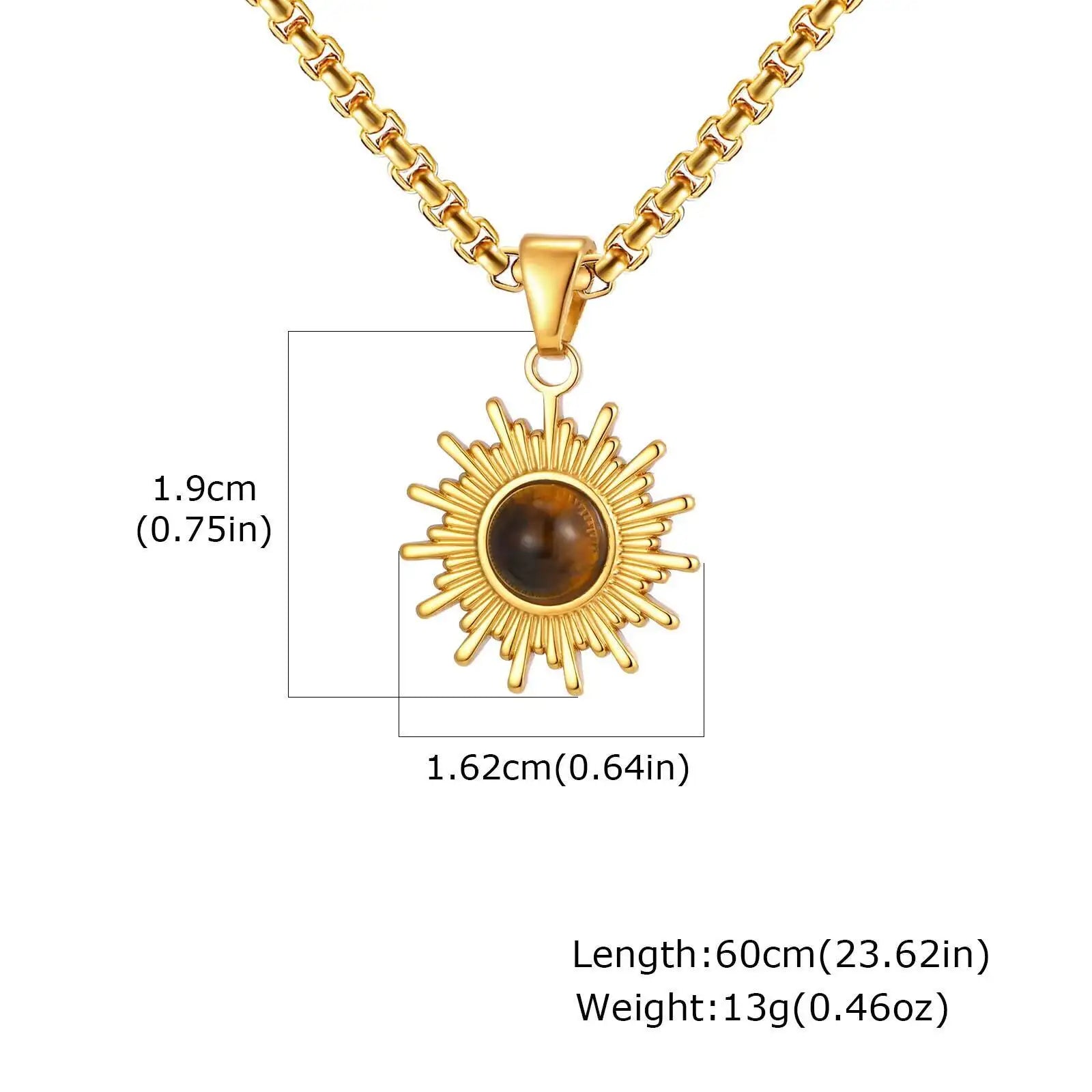 Vnox Sunflower Pendant Necklace