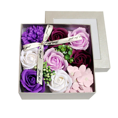 Square Soap Rose Flower Gift Box
