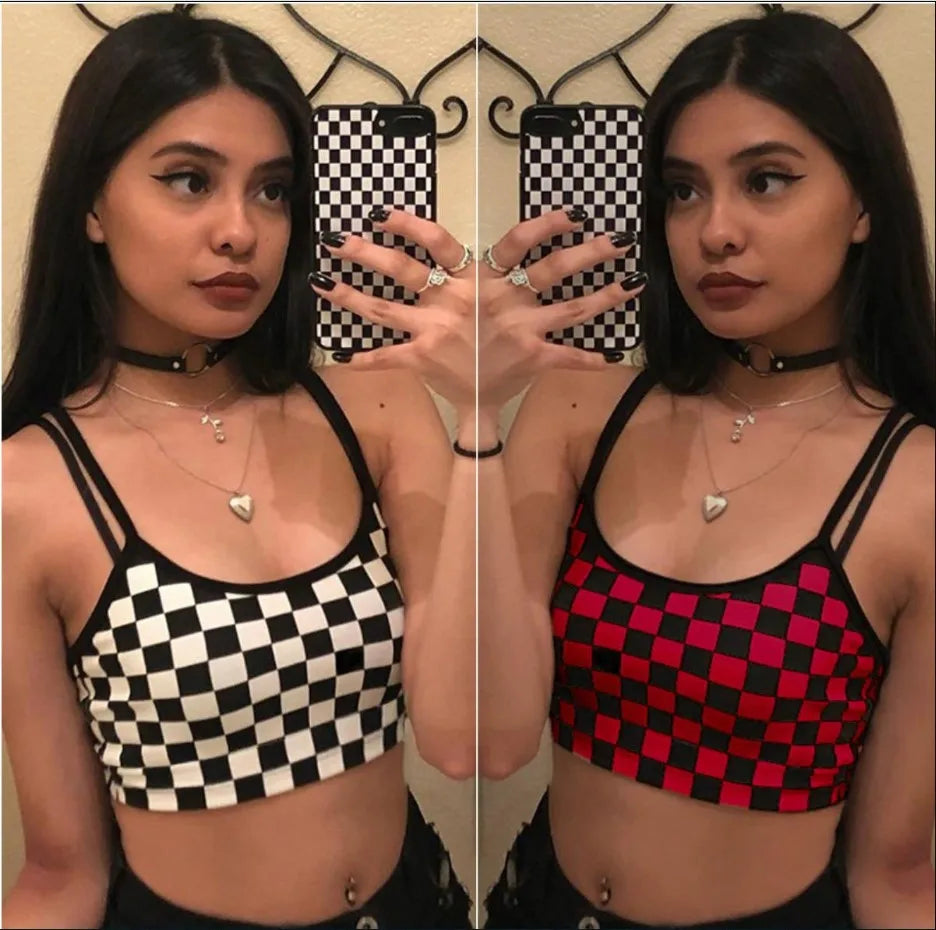 Plaid Halter Crop Top