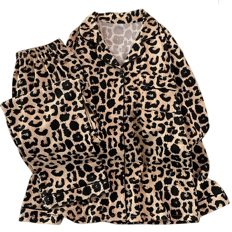 Bold Leopard Print Classic Pajama Set
