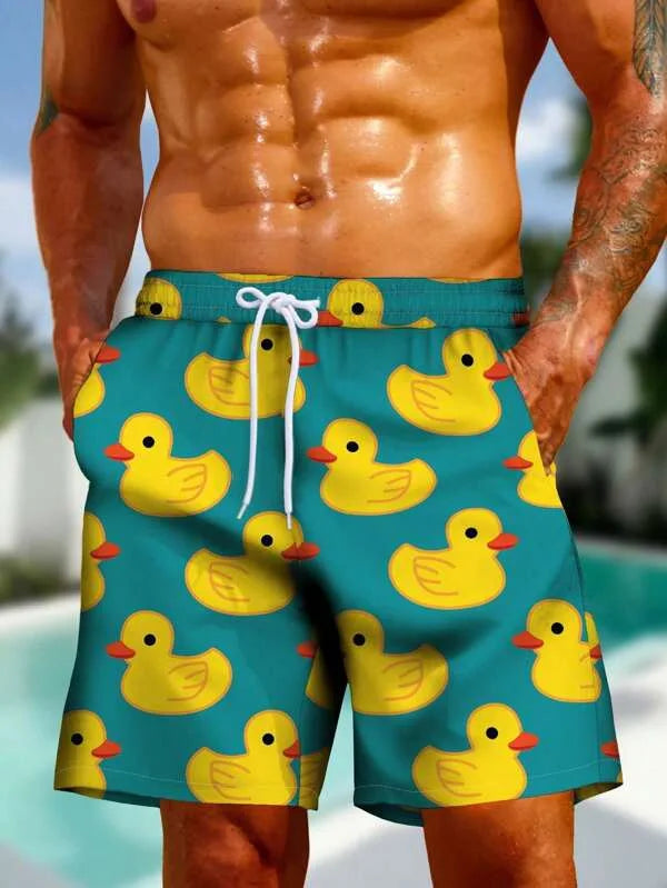 Funny Duck 3D Board Shorts