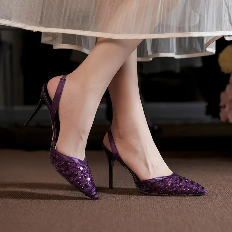 Slingback Pointed-Toe Pumps