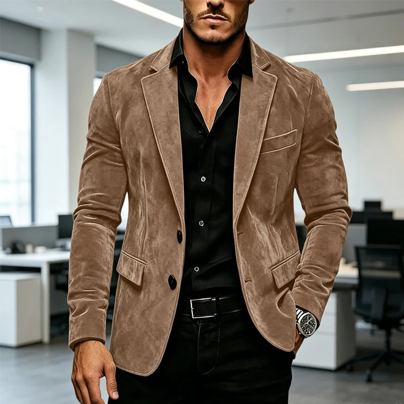 Suede Texture Notch-Lapel Sport Coat