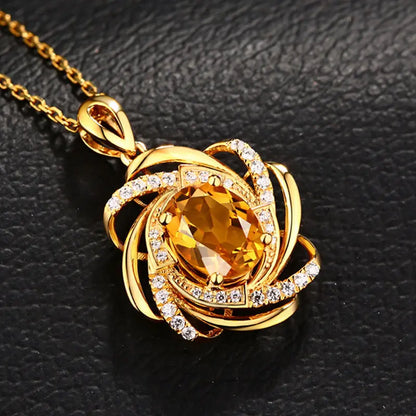 Zircon Flower Necklace