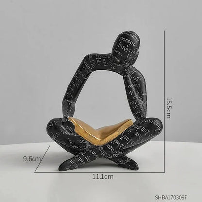 Abstract Resin Reader Sculpture