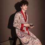 Satin Robe Sleepwear Print Bathrobe