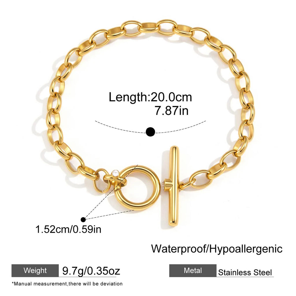 Glass Link Chain Bracelet