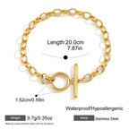 Glass Link Chain Bracelet