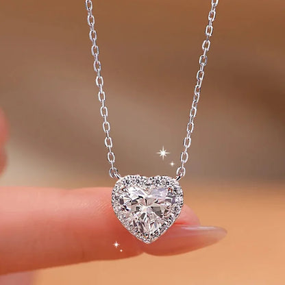 Crown Moissanite Silver Necklace