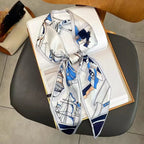 Horse Pattern Long Silk Scarf