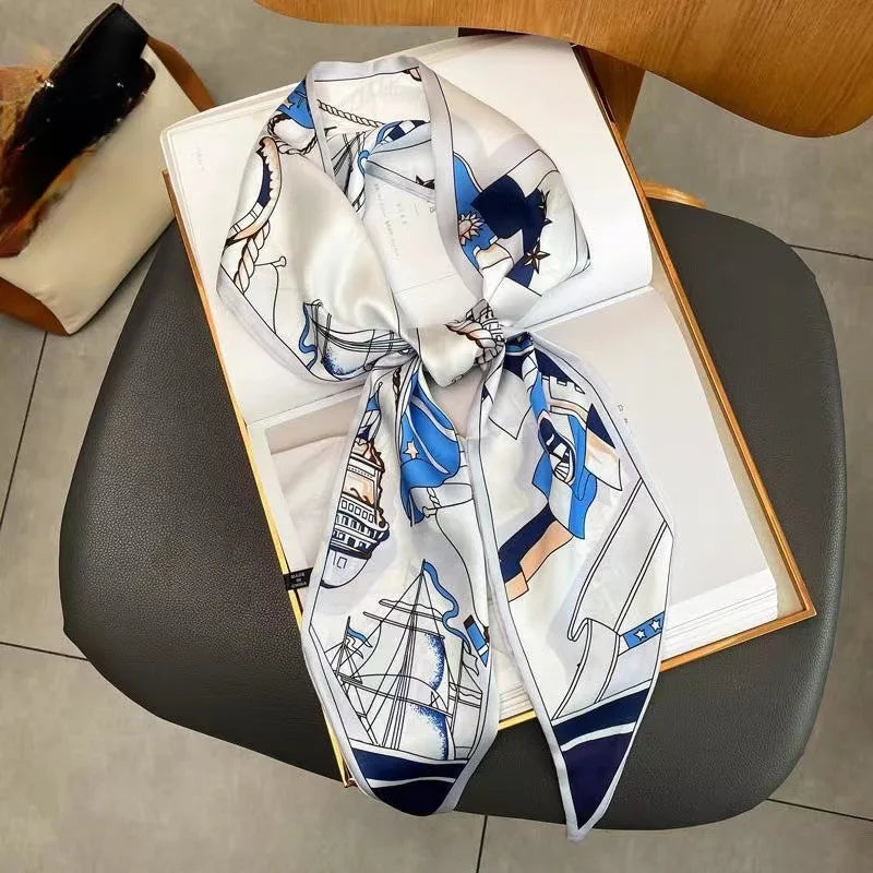 Horse Pattern Long Silk Scarf