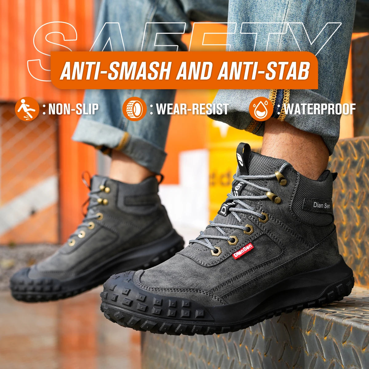 Dian Sen Steel-Toed Safety Shoes