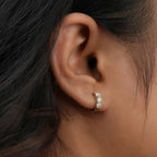 Moissanite Gold Hoop Earrings