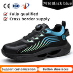 MJYTHF Rotating-Button Steel-Toe Boots